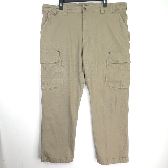 Duluth Trading Co. Flex Fire Hose Relaxed Fit Khaki Cargo Pants Men's Size 42x30 - Picture 2 of 16